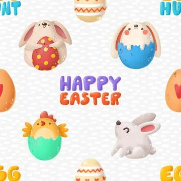 Seamless repeating pattern celebrating festive easter during spring Stock Illustration
