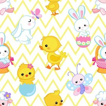 Seamless repeating pattern celebrating festive easter during spring Stockillustratie