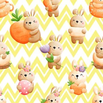 Seamless repeating pattern celebrating festive easter during spring Stock Illustration