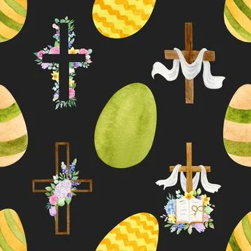 Seamless repeating pattern celebrating festive easter during spring Illustrazione stock