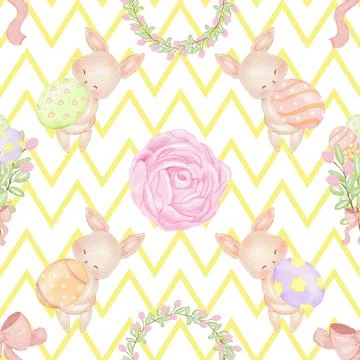 Seamless repeating pattern celebrating festive easter during spring Stock Illustration