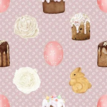 Seamless repeating pattern celebrating festive easter during spring Stock Illustration