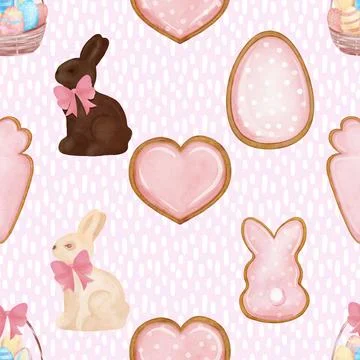Seamless repeating pattern celebrating festive easter during spring Stock Illustration