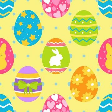 Seamless repeating pattern celebrating festive easter during spring Stock Illustration