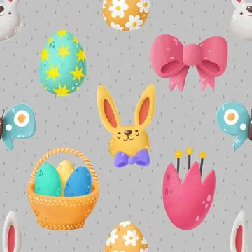 Seamless repeating pattern celebrating festive easter during spring イラスト素材