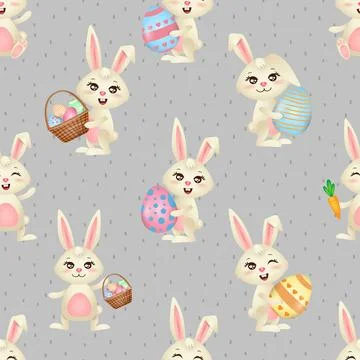 Seamless repeating pattern celebrating festive easter during spring 스톡 일러스트