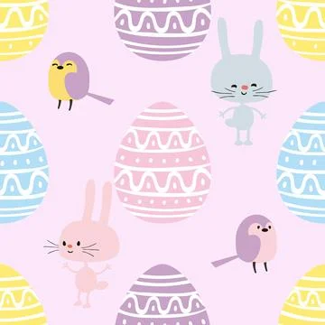 Seamless repeating pattern celebrating festive easter during spring Stock Illustration