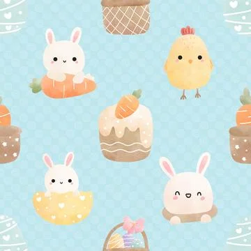 Seamless repeating pattern celebrating festive easter during spring 스톡 일러스트