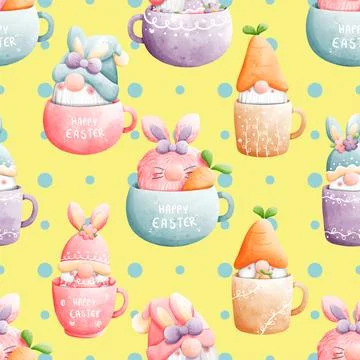 Seamless repeating pattern celebrating festive easter during spring Stock Illustration