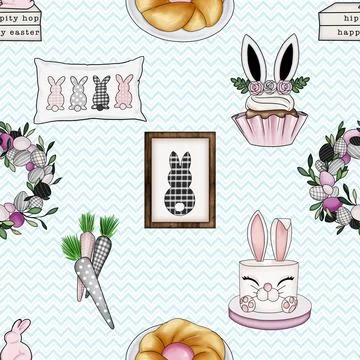 Seamless repeating pattern celebrating festive easter during spring イラスト素材