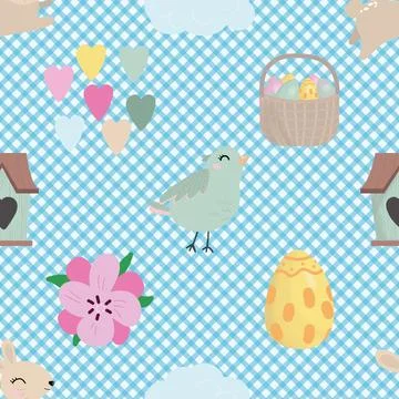 Seamless repeating pattern celebrating festive easter during spring Stock Illustration