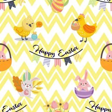 Seamless repeating pattern celebrating festive easter during spring 스톡 일러스트