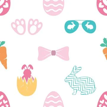 Seamless repeating pattern celebrating festive easter during spring Stock Illustration