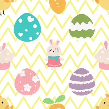 Seamless repeating pattern celebrating festive easter during spring Stock Illustration