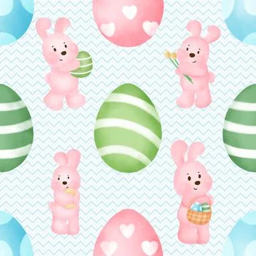 Seamless repeating pattern celebrating festive easter during spring 스톡 일러스트