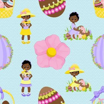 Seamless repeating pattern celebrating festive easter during spring Stock Illustration