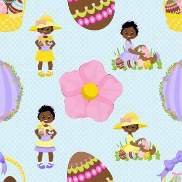 Seamless repeating pattern celebrating festive easter during spring 스톡 일러스트