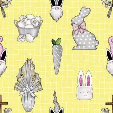 Seamless repeating pattern celebrating festive easter during spring Illustrazione stock