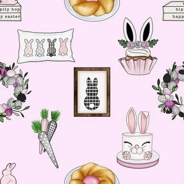 Seamless repeating pattern celebrating festive easter during spring Stock Illustration