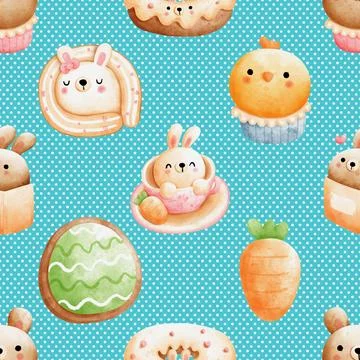 Seamless repeating pattern celebrating festive easter during spring Stockillustratie