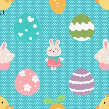 Seamless repeating pattern celebrating festive easter during spring 스톡 일러스트