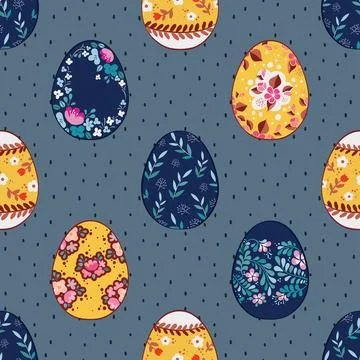 Seamless repeating pattern celebrating festive easter during spring Stock Illustration