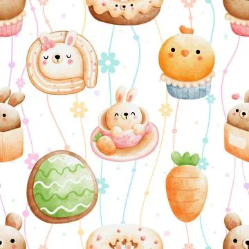Seamless repeating pattern celebrating festive easter during spring Stockillustratie