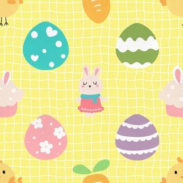 Seamless repeating pattern celebrating festive easter during spring 스톡 일러스트