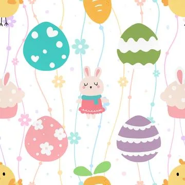 Seamless repeating pattern celebrating festive easter during spring Stock Illustration