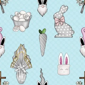 Seamless repeating pattern celebrating festive easter during spring Stock Illustration
