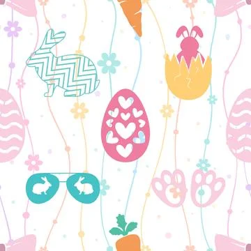 Seamless repeating pattern celebrating festive easter during spring Illustrazione stock
