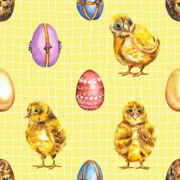 Seamless repeating pattern celebrating festive easter during spring 스톡 일러스트