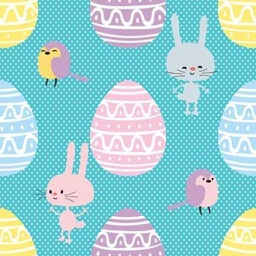 Seamless repeating pattern celebrating festive easter during spring Stock Illustration