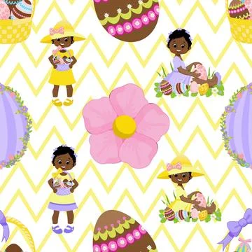 Seamless repeating pattern celebrating festive easter during spring Stock Illustration