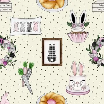 Seamless repeating pattern celebrating festive easter during spring Stock Illustration