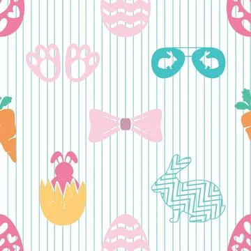 Seamless repeating pattern celebrating festive easter during spring Stock Illustration
