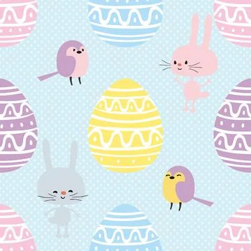 Seamless repeating pattern celebrating festive easter during spring Stock Illustration