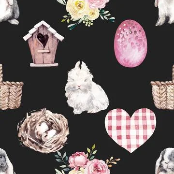 Seamless repeating pattern celebrating festive easter during spring Stock Illustration