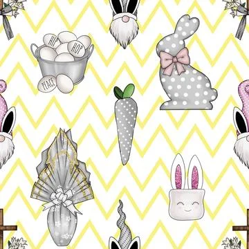 Seamless repeating pattern celebrating festive easter during spring Illustrazione stock