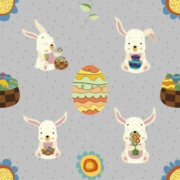 Seamless repeating pattern celebrating festive easter during spring Illustrazione stock