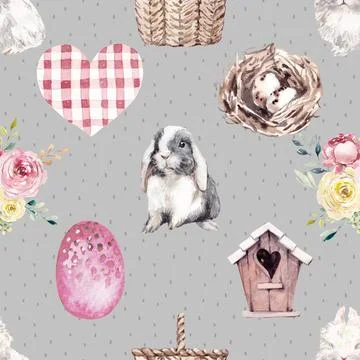 Seamless repeating pattern celebrating festive easter during spring Stock Illustration