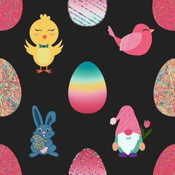 Seamless repeating pattern celebrating festive easter during spring Stock Illustration