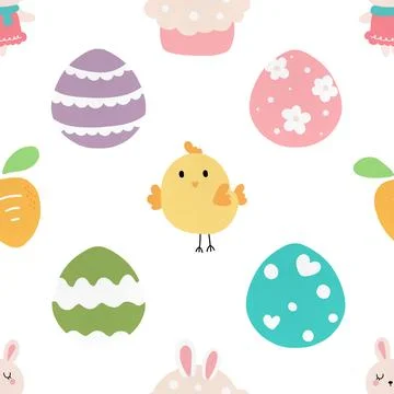 Seamless repeating pattern celebrating festive easter during spring Stock Illustration