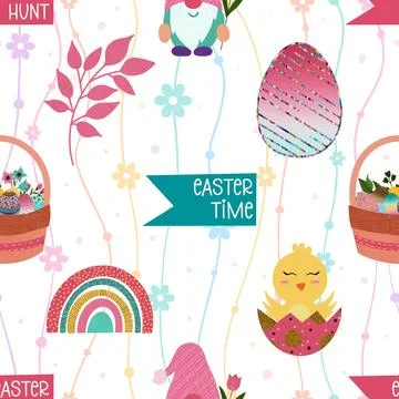 Seamless repeating pattern celebrating festive easter during spring Illustrazione stock
