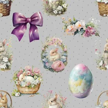 Seamless repeating pattern celebrating festive easter during spring Stock Illustration