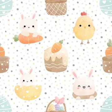 Seamless repeating pattern celebrating festive easter during spring 스톡 일러스트