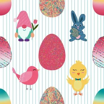 Seamless repeating pattern celebrating festive easter during spring Illustrazione stock