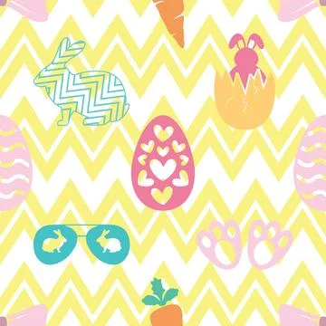 Seamless repeating pattern celebrating festive easter during spring Stock Illustration