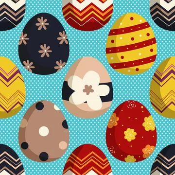 Seamless repeating pattern celebrating festive easter during spring Stock Illustration
