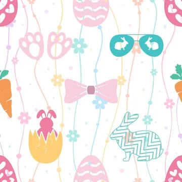 Seamless repeating pattern celebrating festive easter during spring 스톡 일러스트